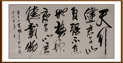 单文军作品《周易》选句 规格：138x68cm