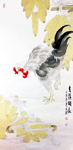 刘当财作品《吉祥颂秋》 规格：68x138cm