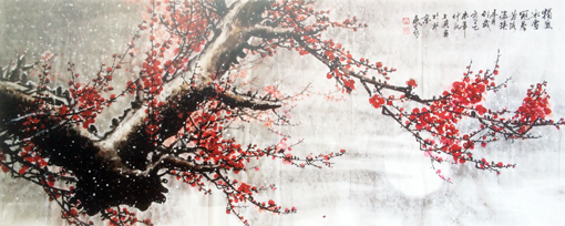 冉凤岭作品《独凌冰雪冠群芳 冰姿铁骨耐岁寒 》