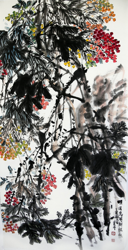 道金平作品《明目乌须解肌热》68X138cm.2017年。 道金平作品《明目乌须解肌热》68X138cm.2017年。