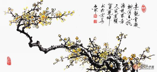 当代谁画梅兰竹菊画的好 鲁人石开作品收藏装饰两不误