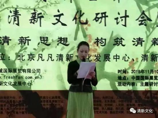 清新文化创始人张凡凡讲话