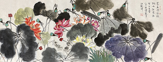 1625216708805458.jpg 汪铭录作品19《翠盖婆娑珠跳雨 红赏摇曳玉生香》.jpg